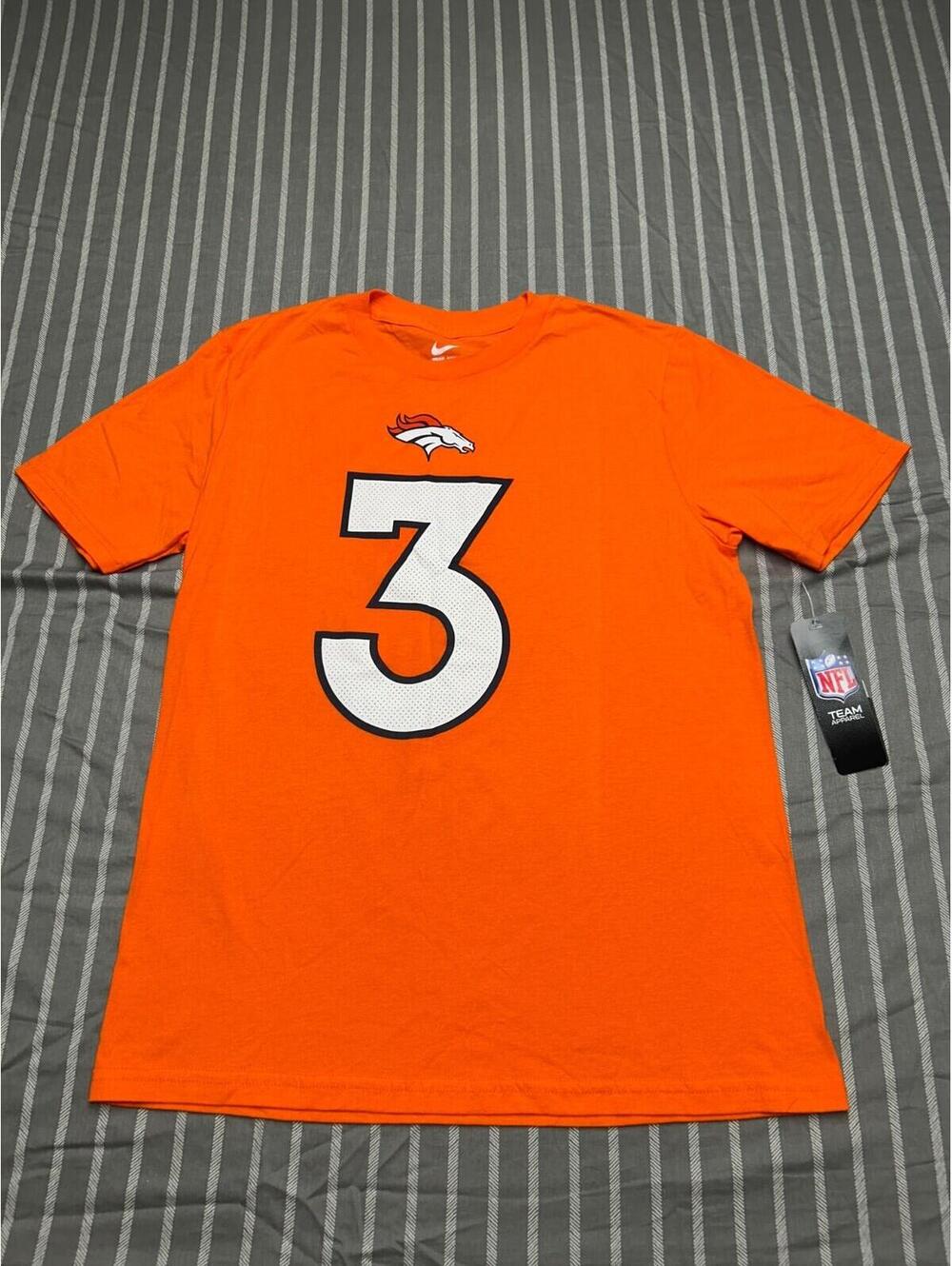 Nike Russell Wilson Denver Broncos Youth Tee, Orange, size Large